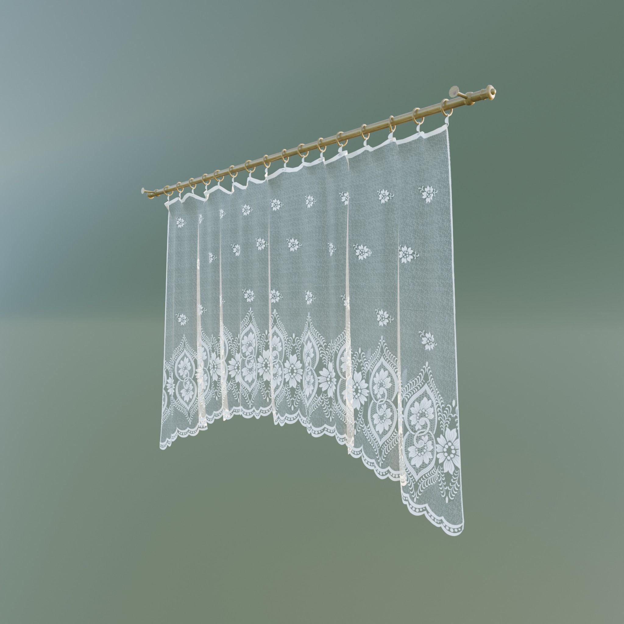 Curtain Low-poly 3D model_7