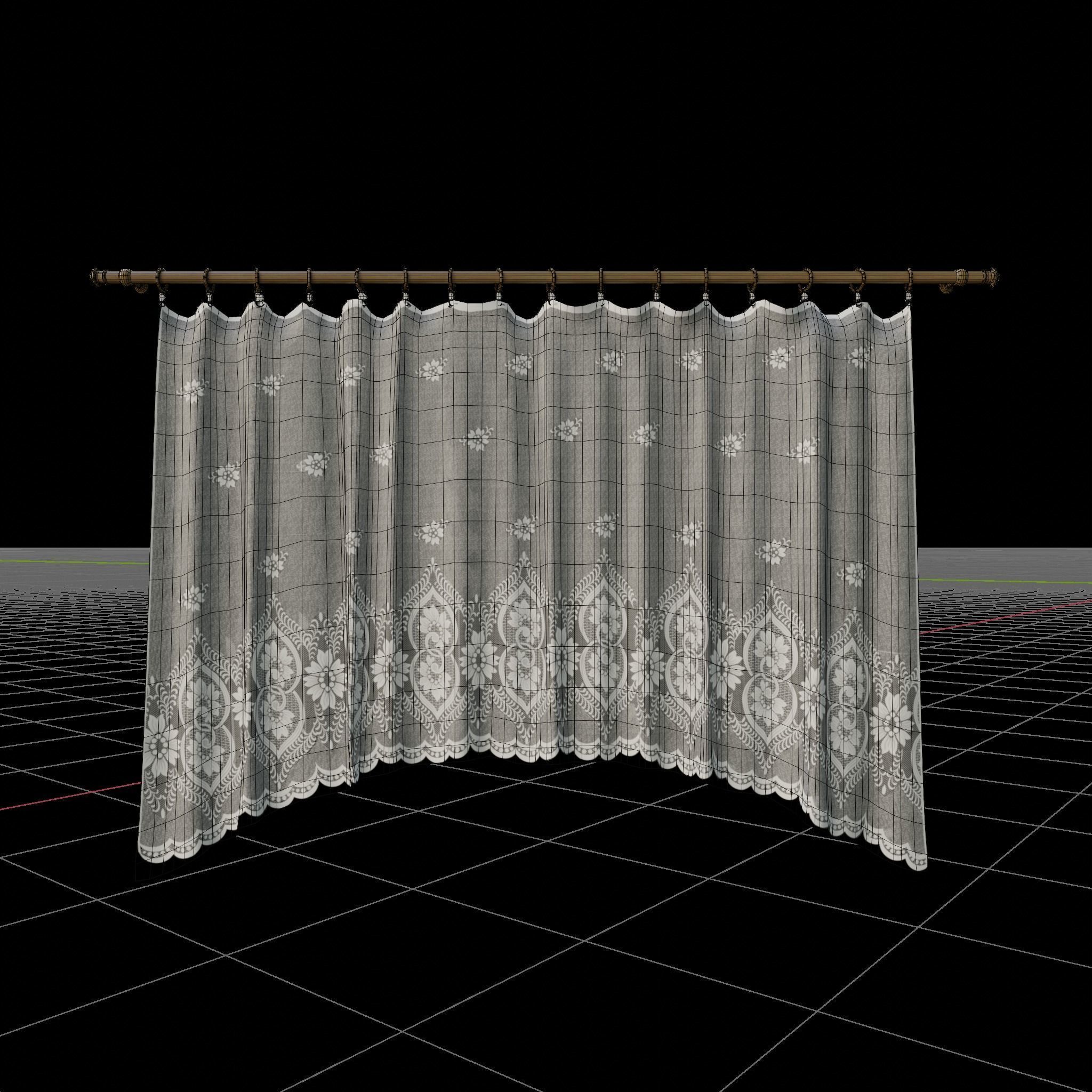Curtain Low-poly 3D model_12