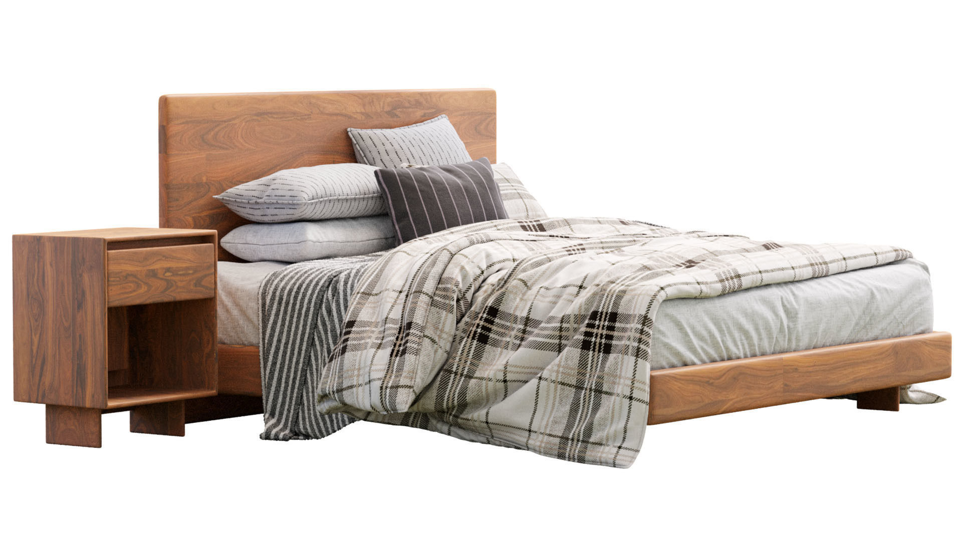 Anton Solid Wood Bed By West Elm 3D model_11