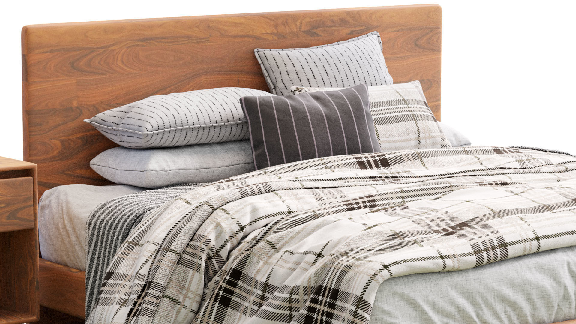 Anton Solid Wood Bed By West Elm 3D model_4