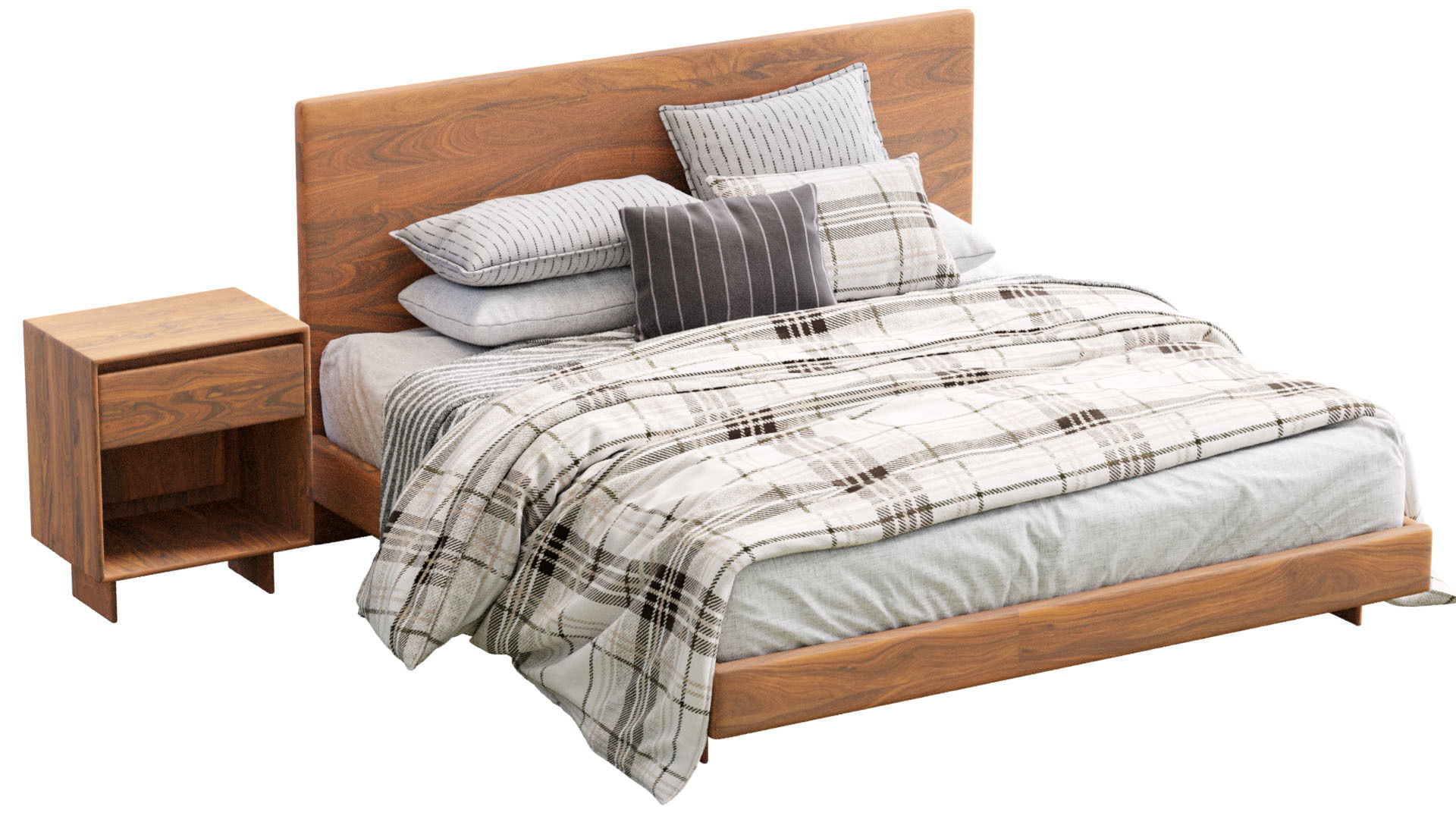 Anton Solid Wood Bed By West Elm 3D model_10