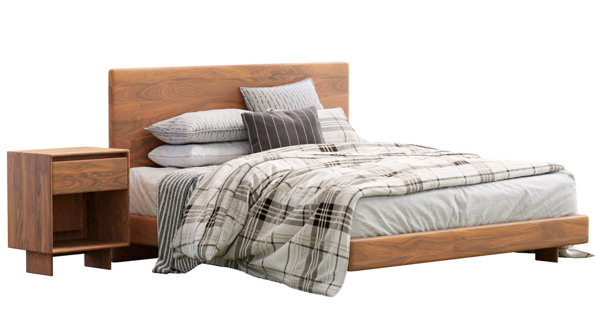 Anton Solid Wood Bed By West Elm 3D model_9