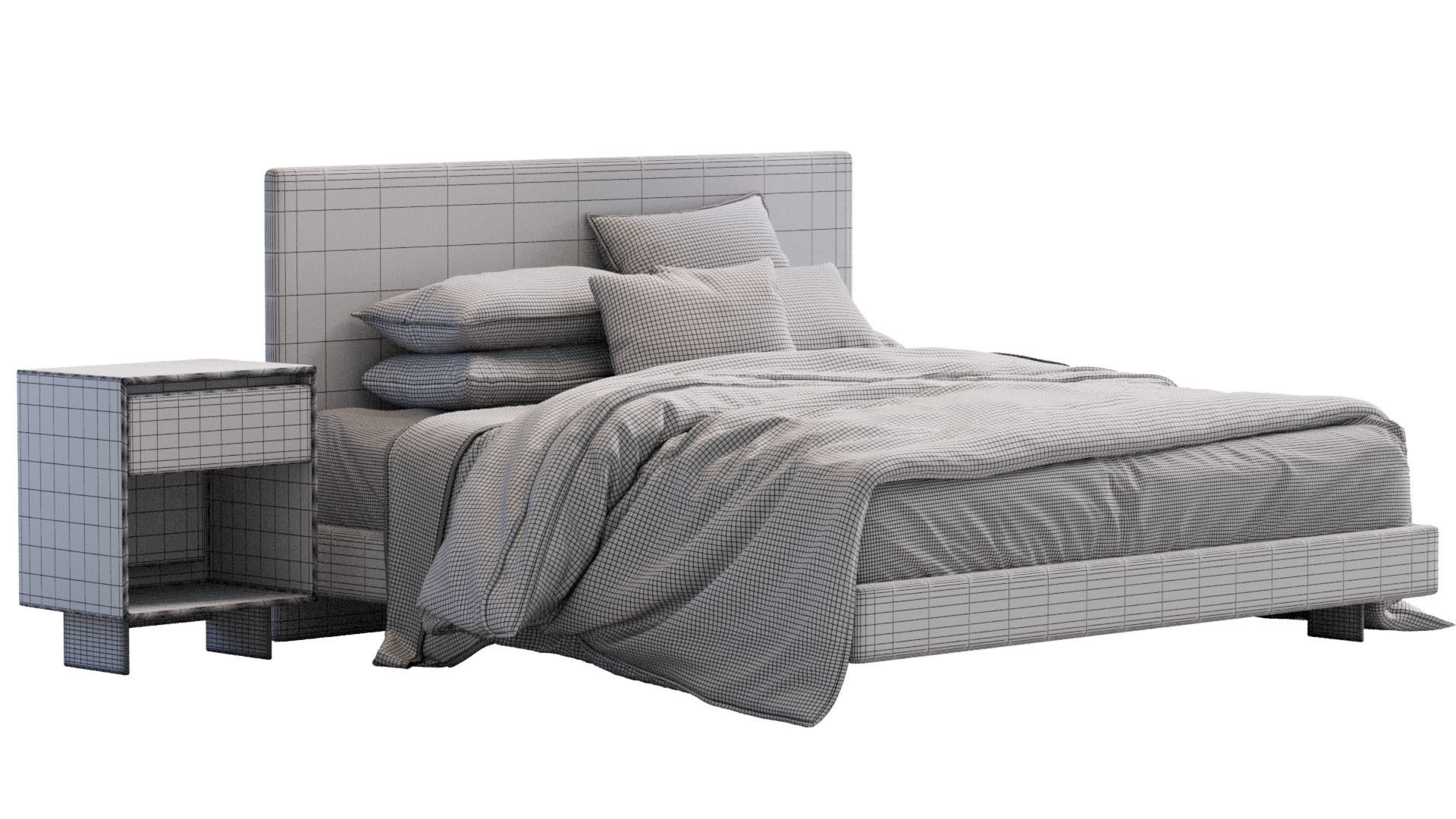 Anton Solid Wood Bed By West Elm 3D model_12