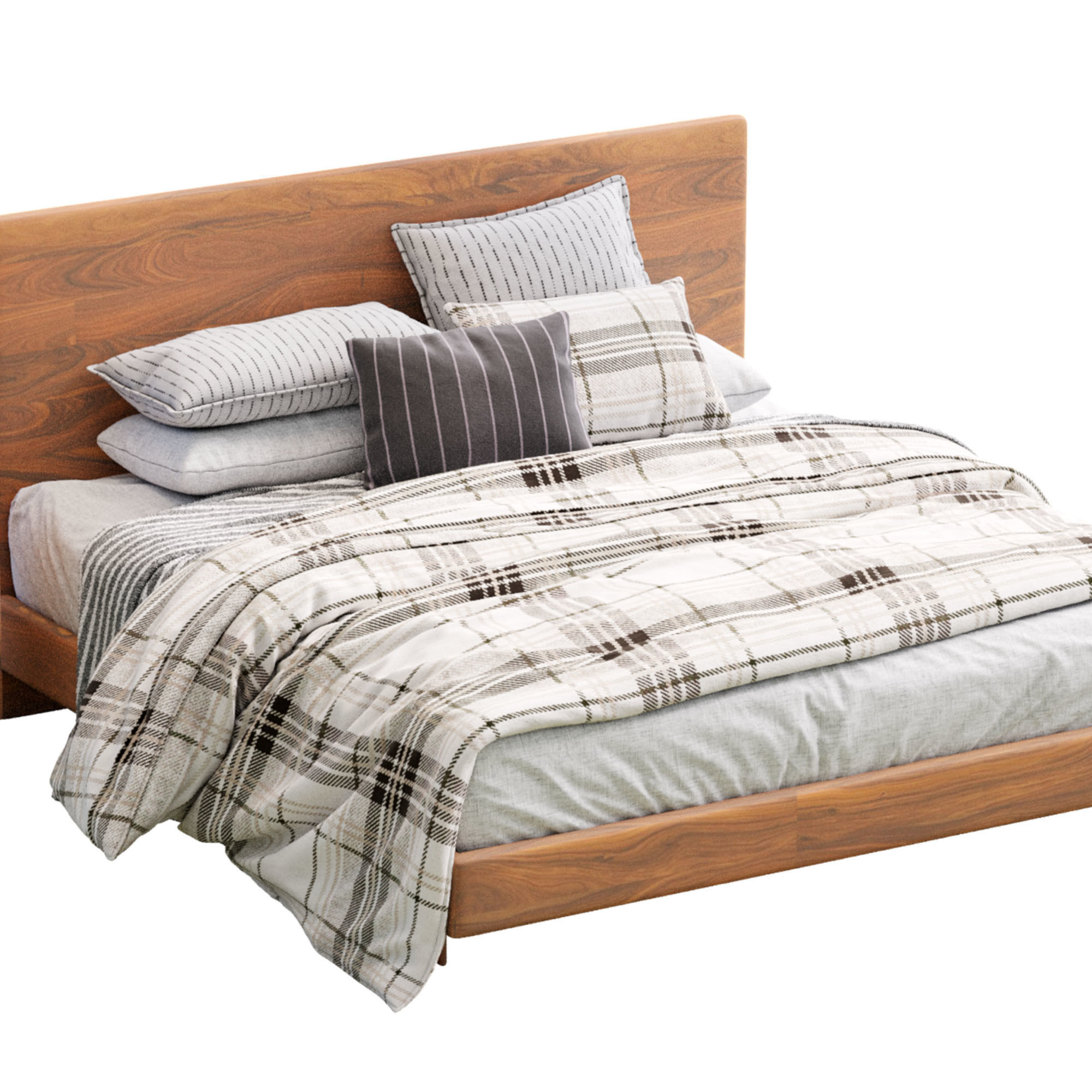 Anton Solid Wood Bed By West Elm 3D model_8