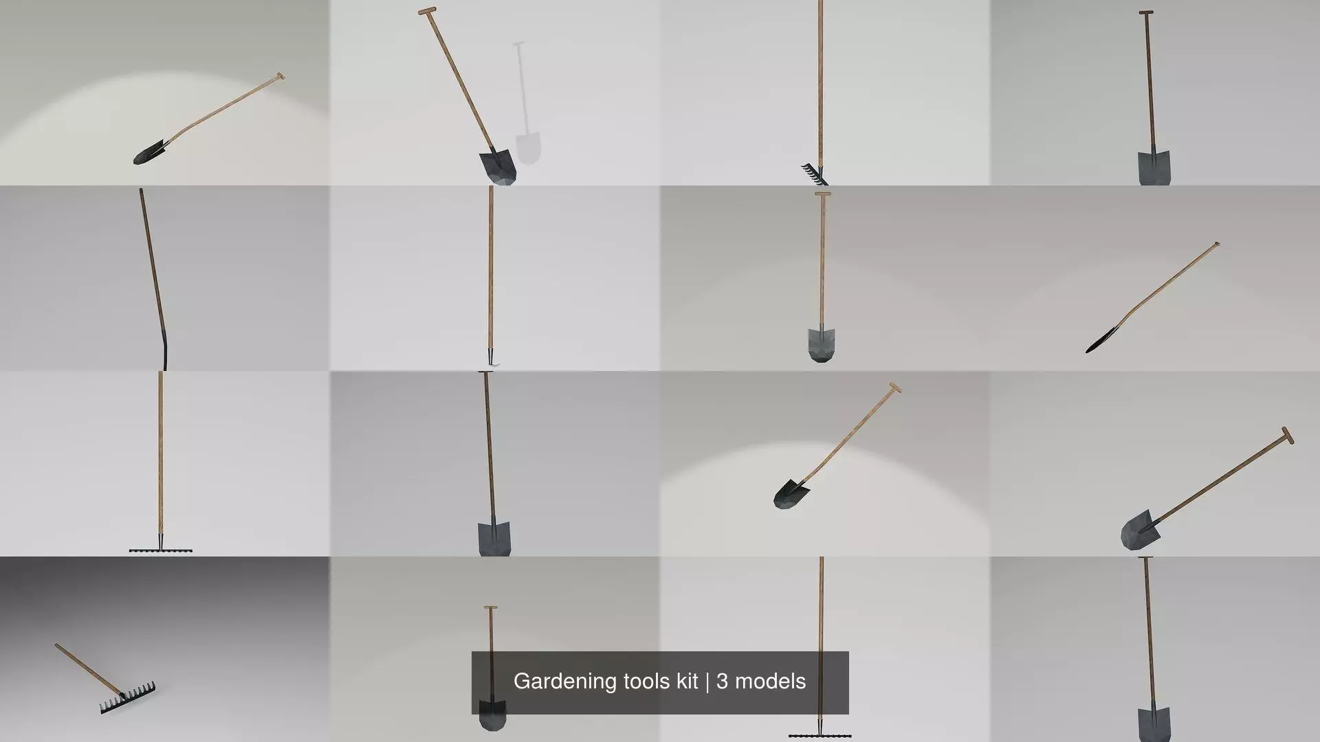 Gardening tools kit 3D Model Collection_0