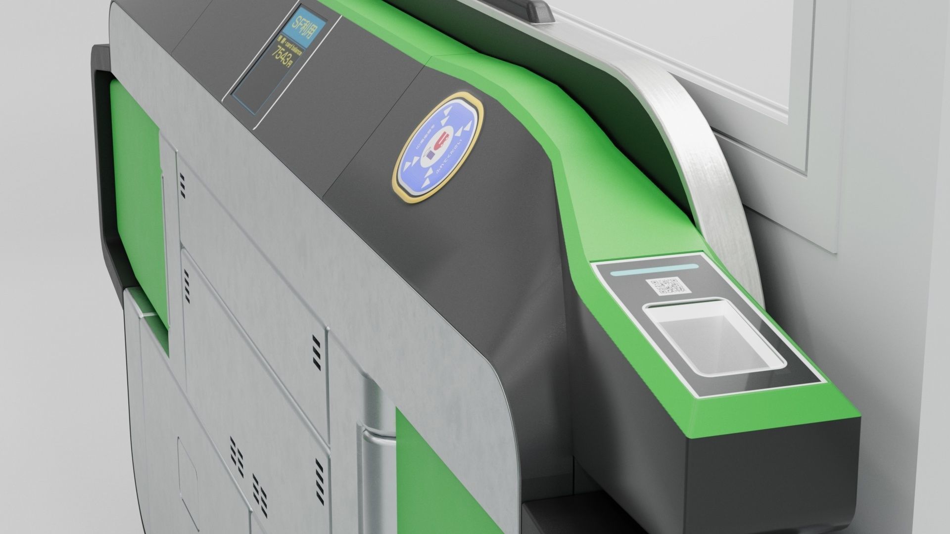 Japanese Railway station Entrance 3D model_9