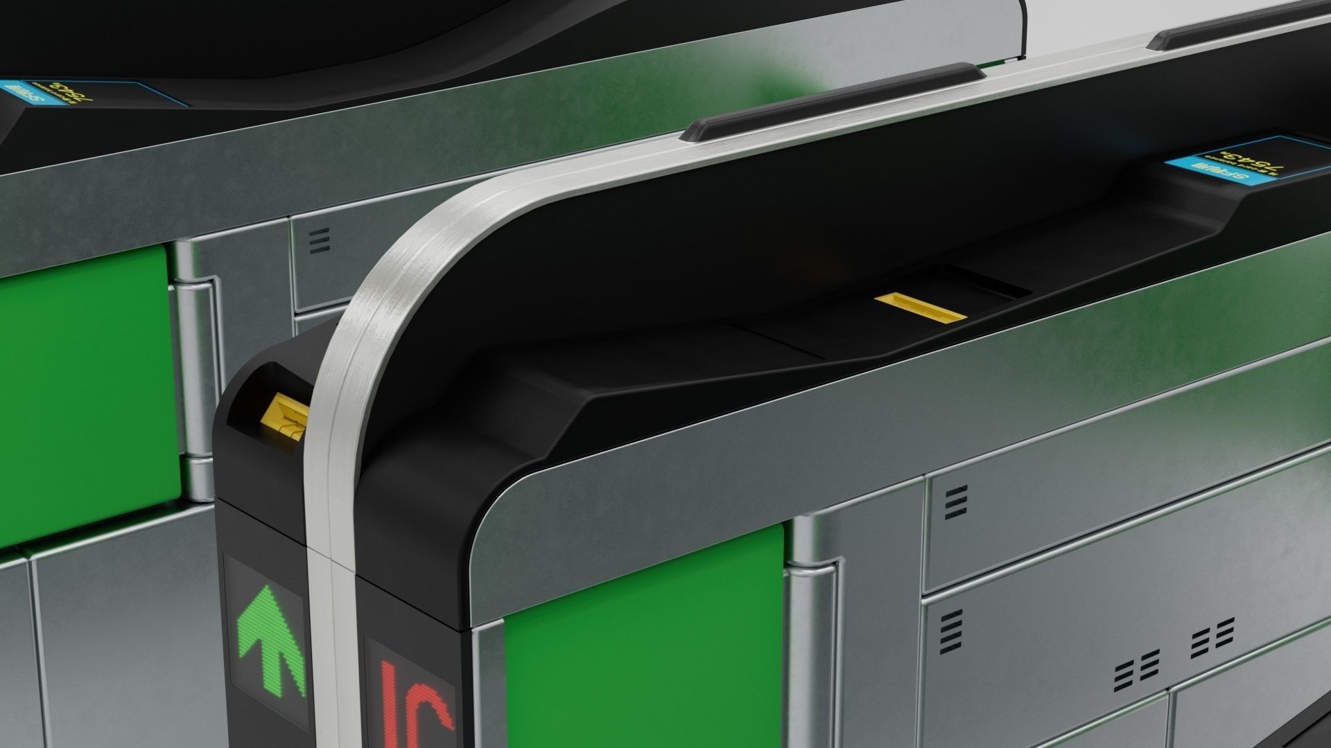 Japanese Railway station Entrance 3D model_13