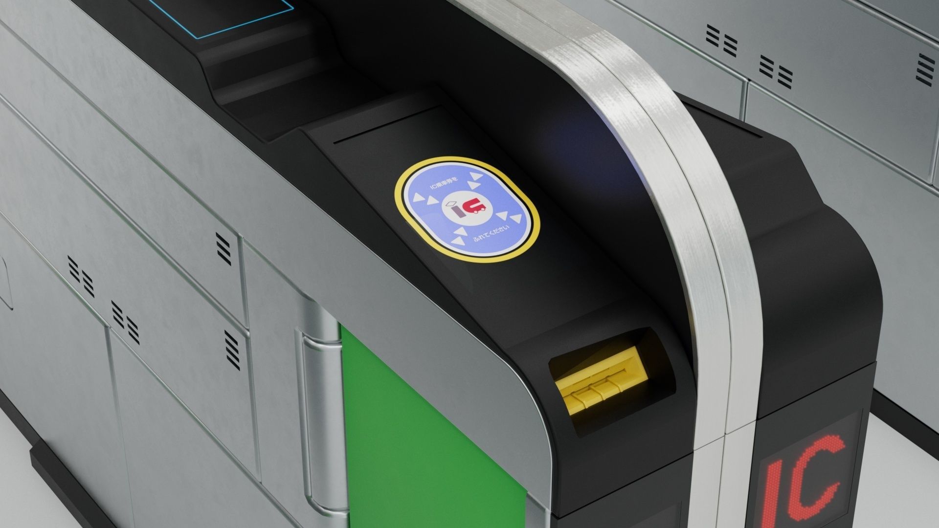 Japanese Railway station Entrance 3D model_11