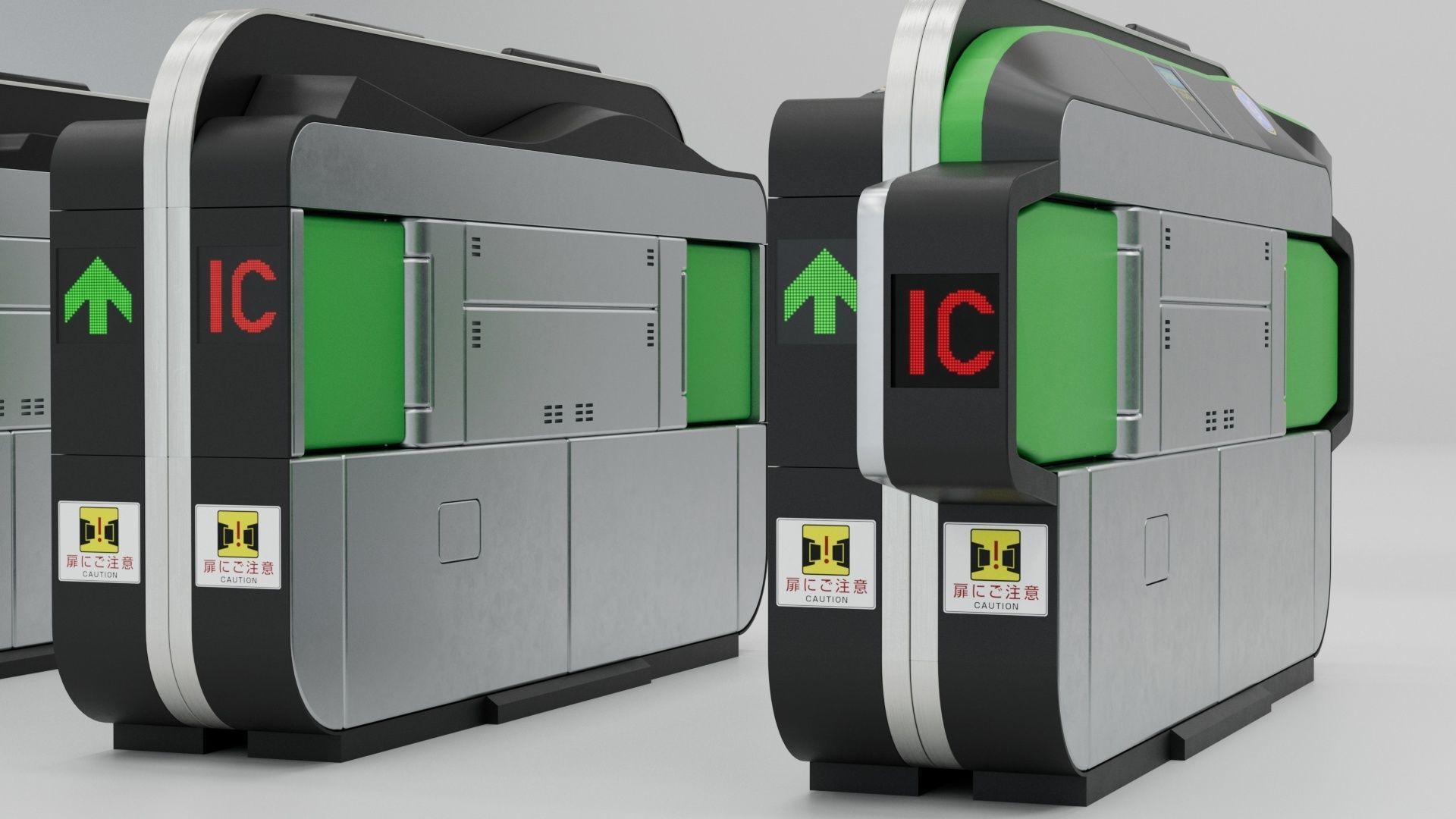 Japanese Railway station Entrance 3D model_10