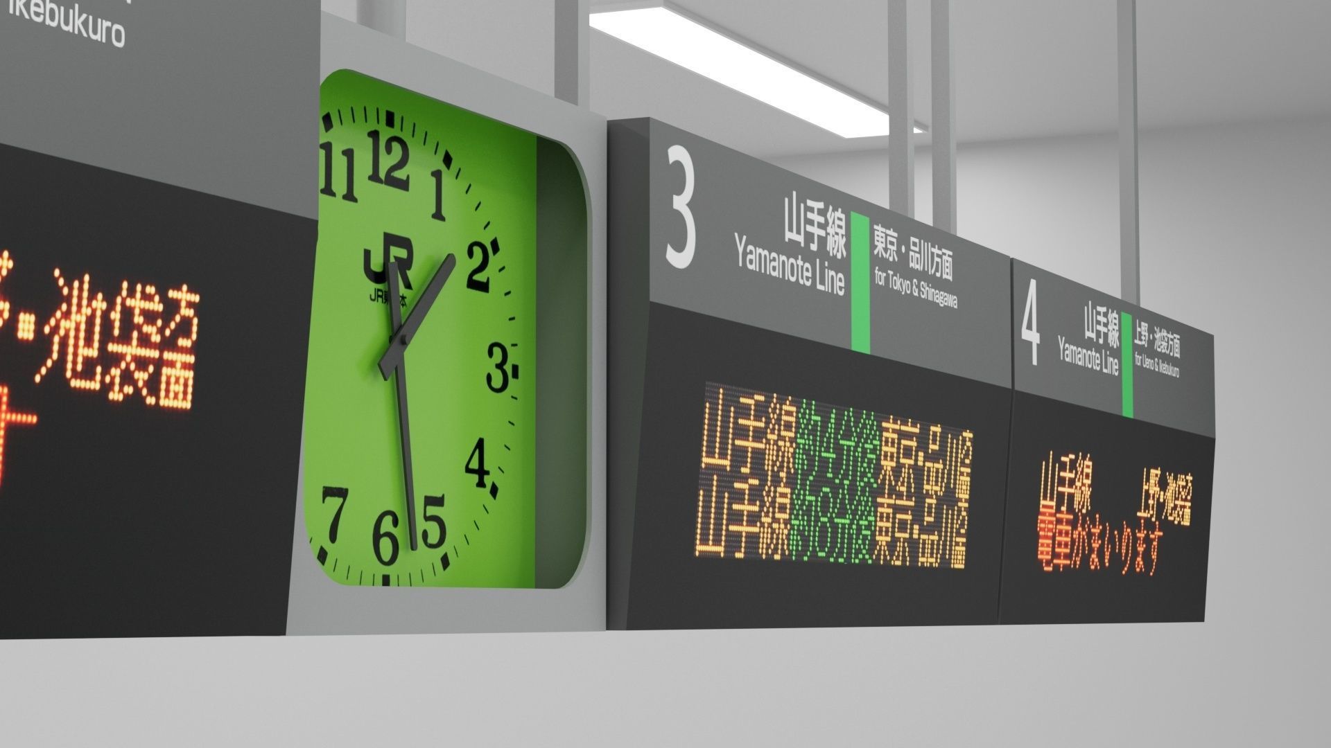Japanese Railway station Entrance 3D model_14