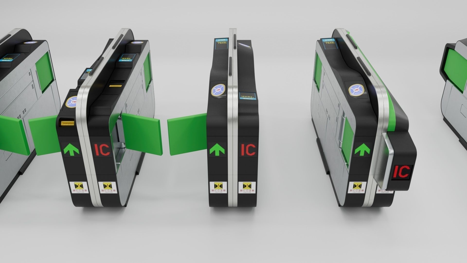 Japanese Railway station Entrance 3D model_8