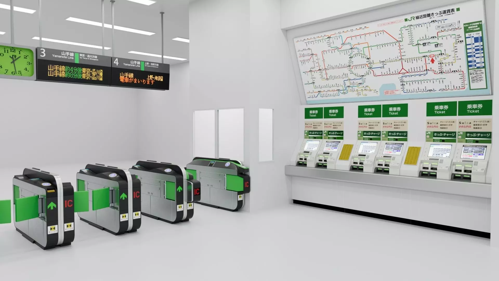 Japanese Railway station Entrance 3D model_0