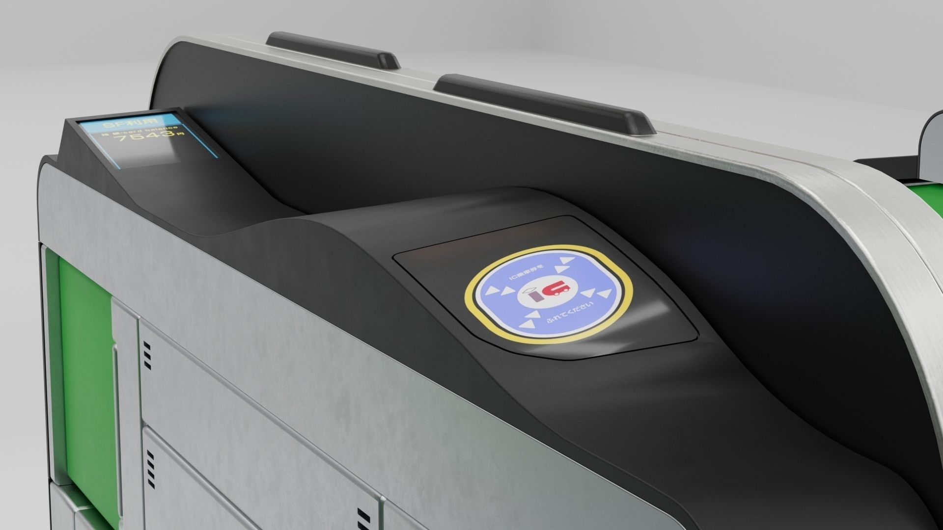 Japanese Railway station Entrance 3D model_12