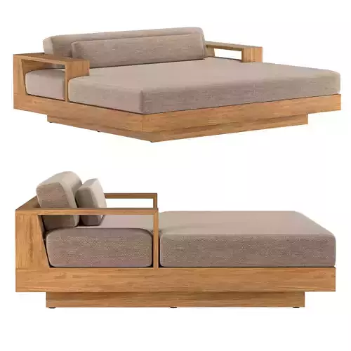 CAPE TOWN TEAK DOUBLE CHAISE