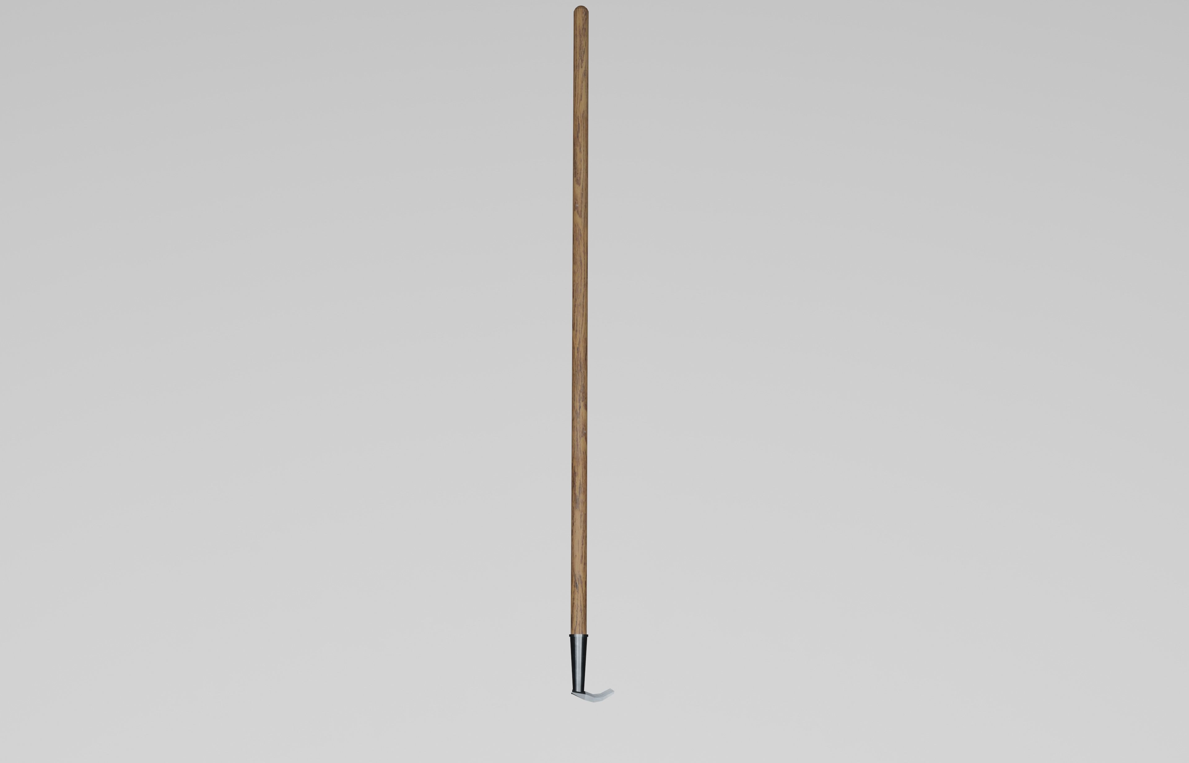 Rake made from wood and steel iron metal  Low-poly 3D model_4