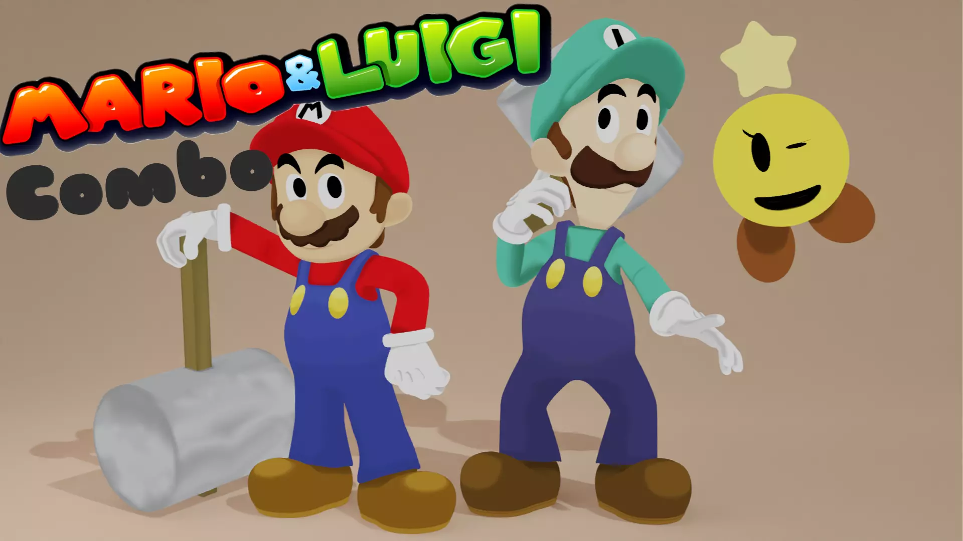 Mario Luigi and Starlow 3D model_0