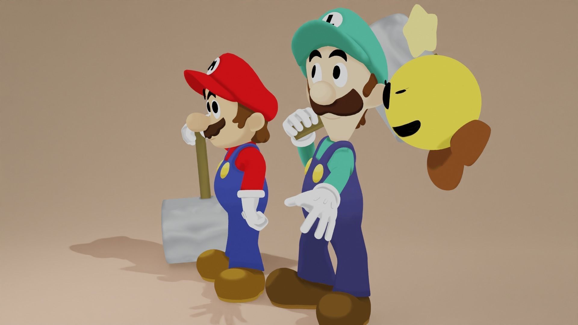 Mario Luigi and Starlow 3D model_7