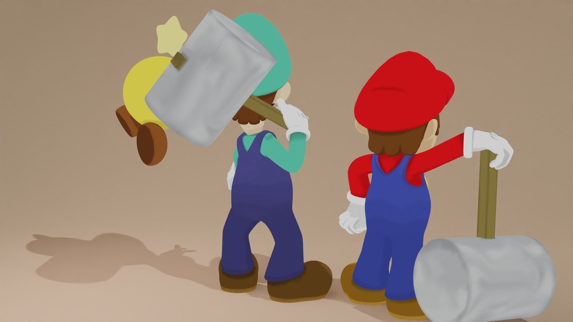 Mario Luigi and Starlow 3D model_4