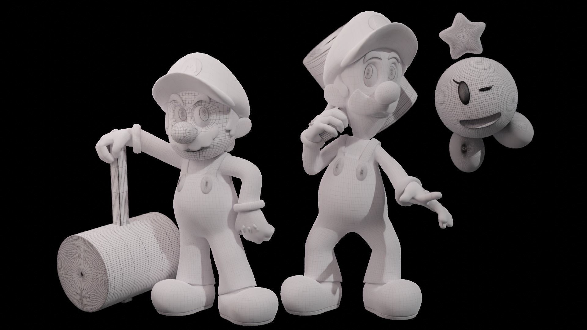 Mario Luigi and Starlow 3D model_18