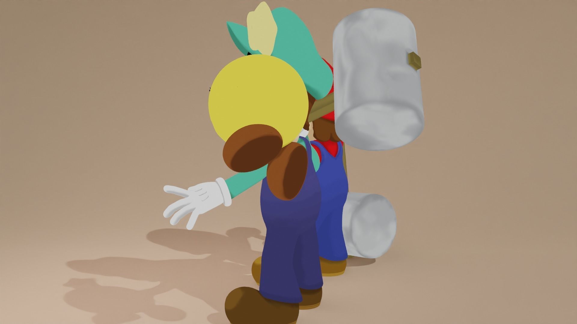 Mario Luigi and Starlow 3D model_6