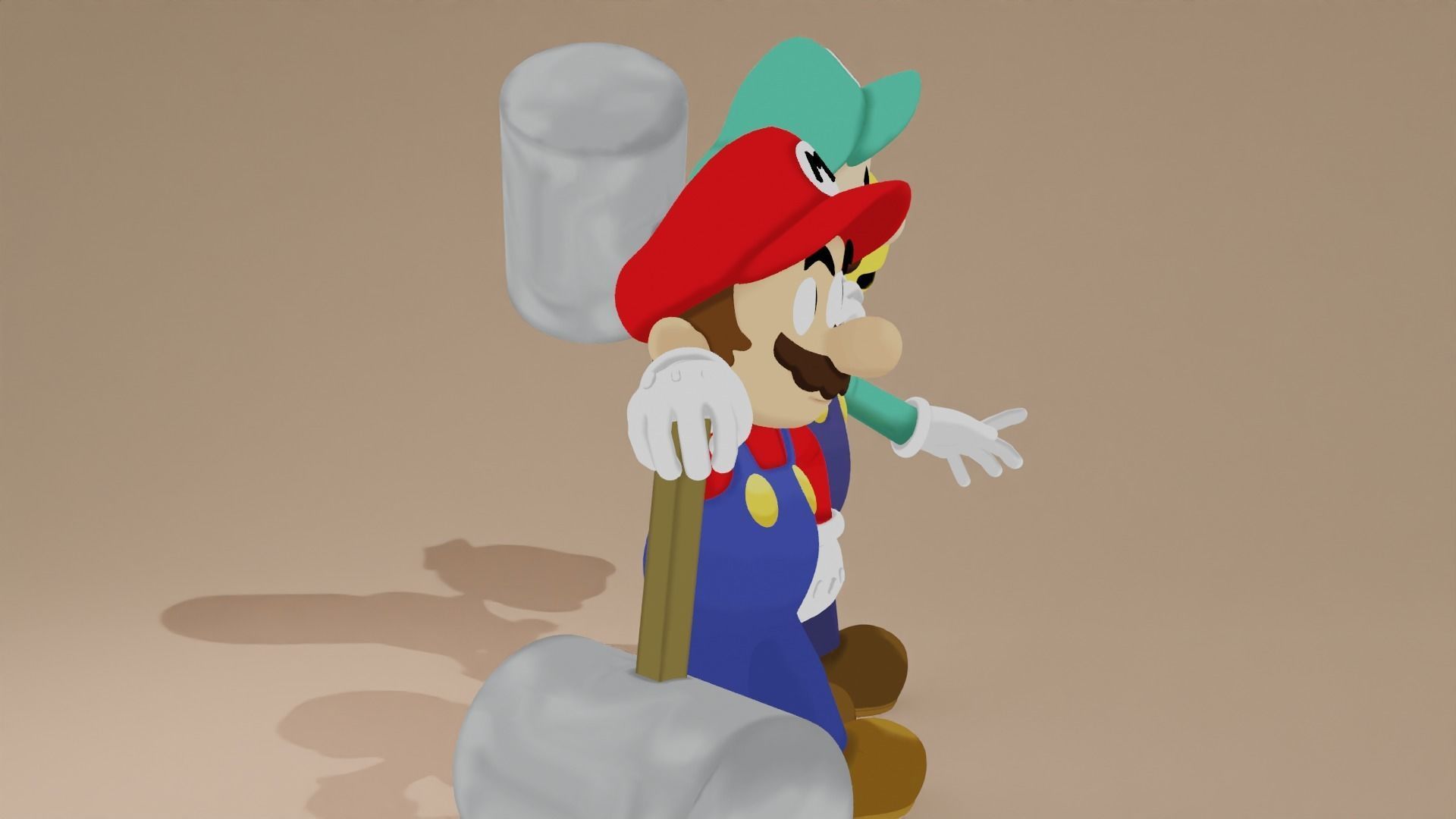 Mario Luigi and Starlow 3D model_3