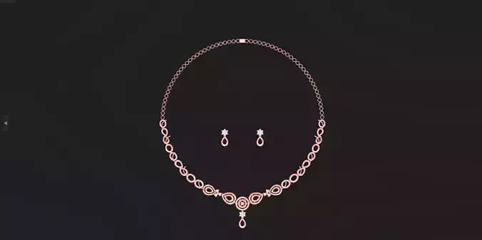 Women infinity Necklace with earrings Set