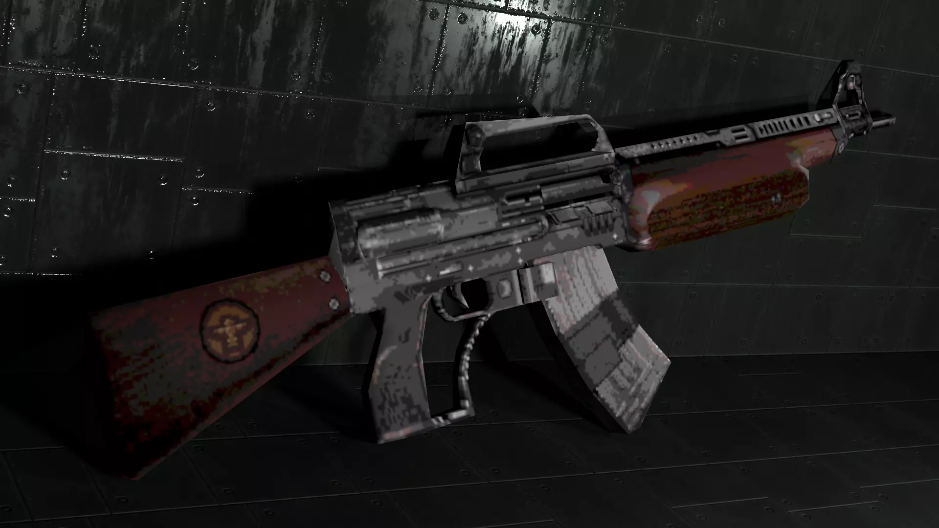 Old School Rifle Low-poly 3D model