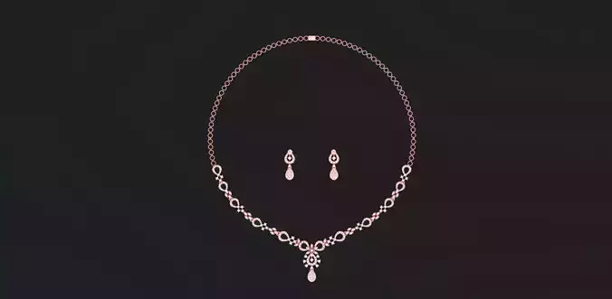 Women marquise shape style Necklace with earrings Set