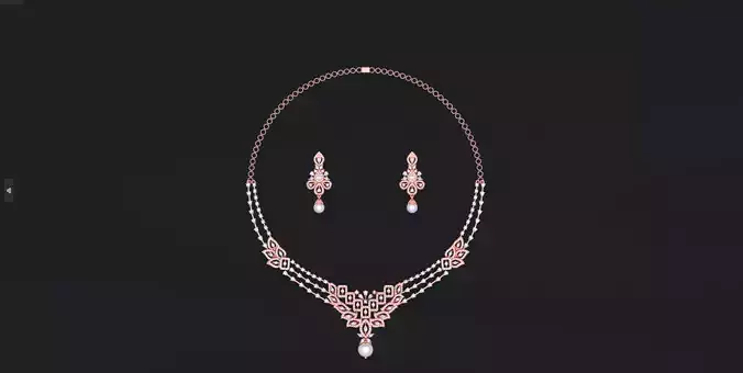 Women Pearls luxury Necklace with earrings Set