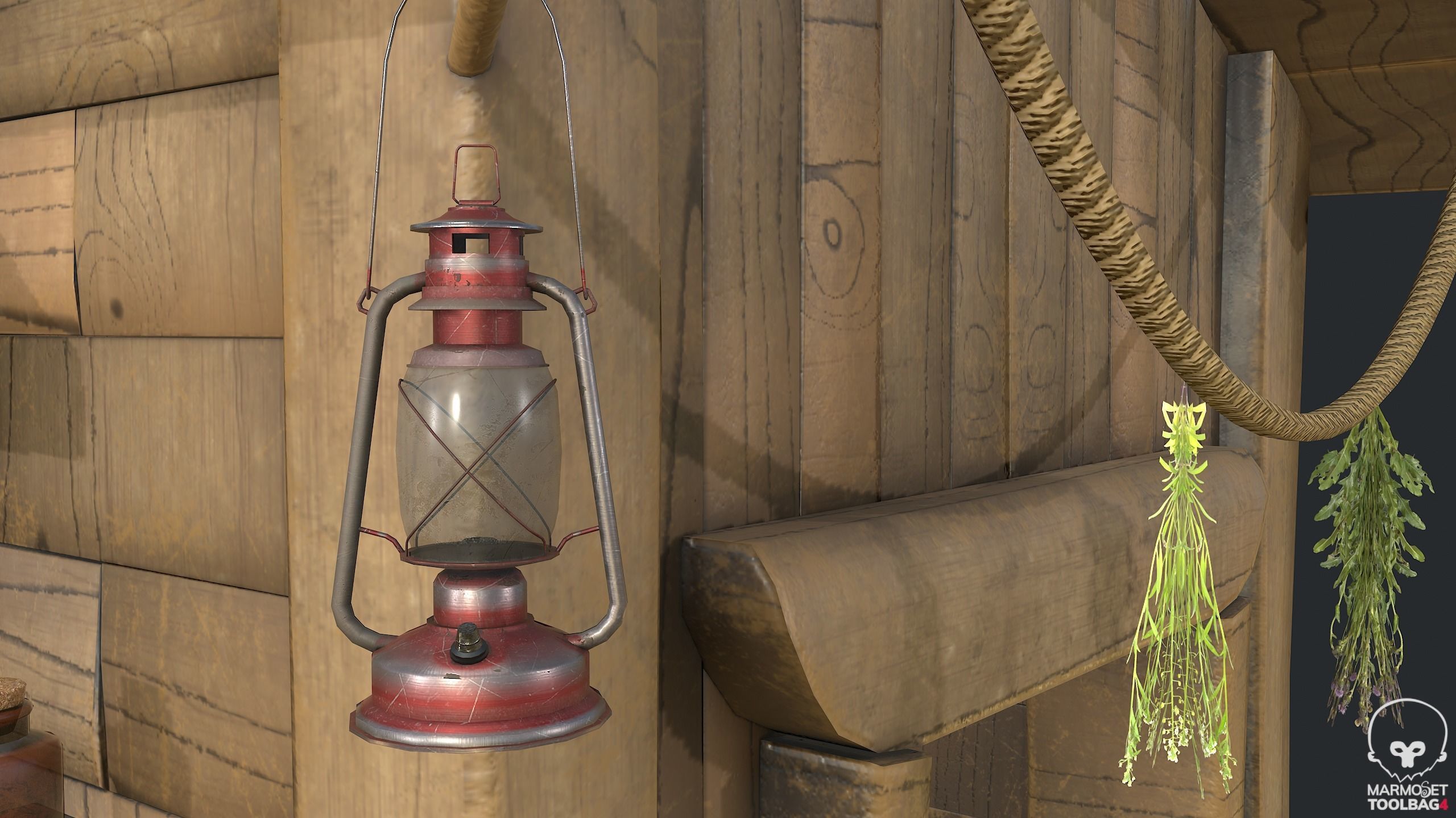 PBR Herbalist Caravan - Old Wooden Cart - Medieval Carriage Low-poly 3D model_13