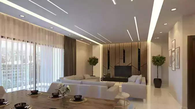 Modern apartment interior Scene 3D model