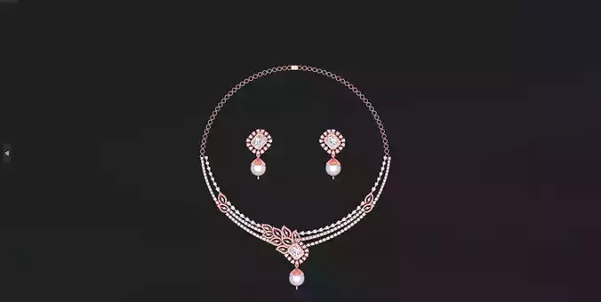 Women fashion Pearls Necklace with earrings Set