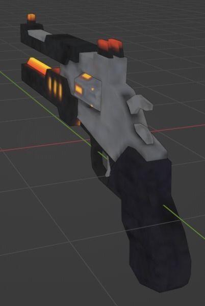 Cyberpunk pistol the Particle Incinerator Free low-poly 3D model_2