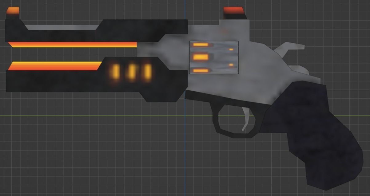 Cyberpunk pistol the Particle Incinerator Free low-poly 3D model_1