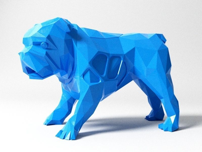 Polygon Old Bulldog 3D print model_1