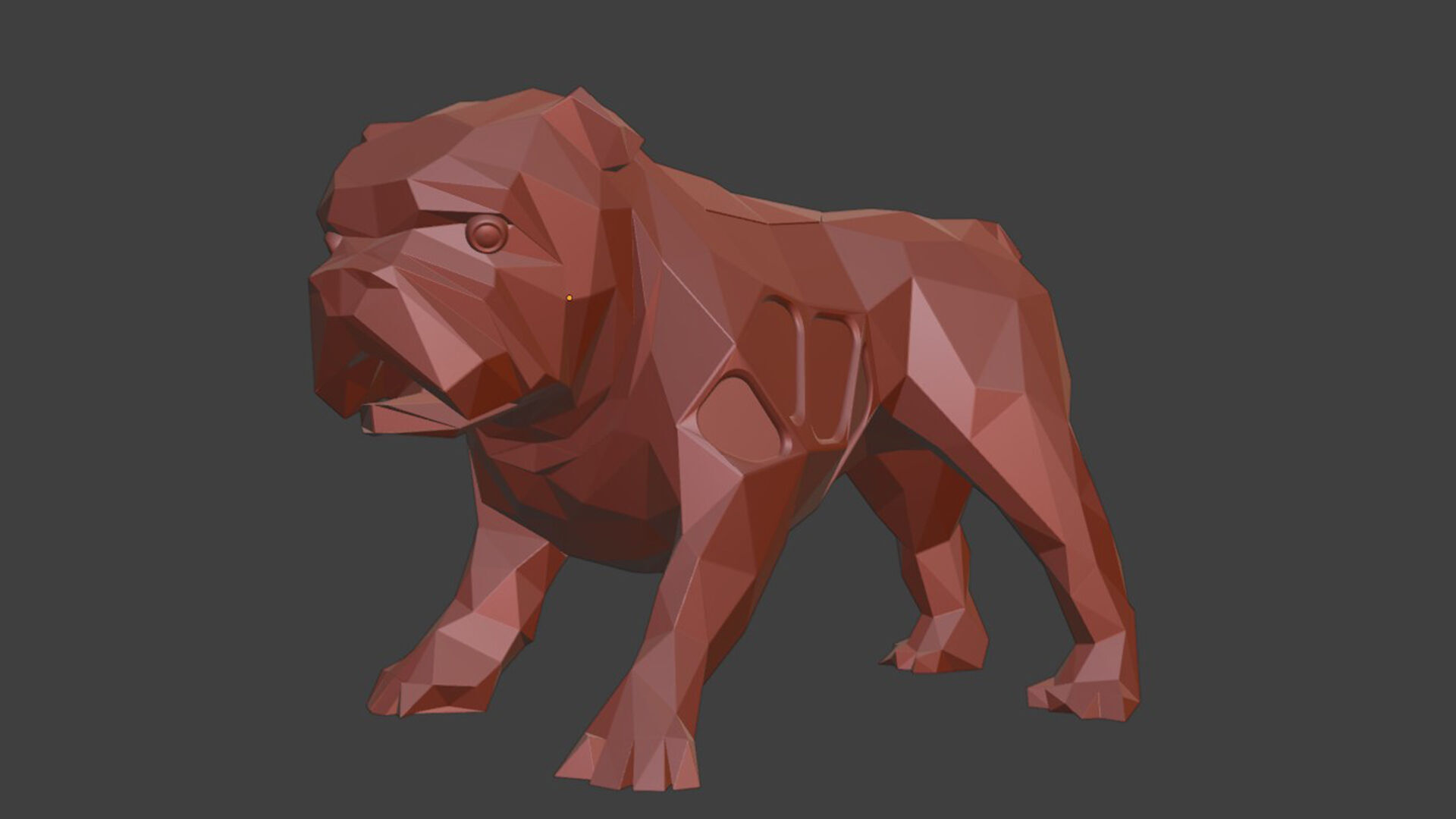 Polygon Old Bulldog 3D print model_6