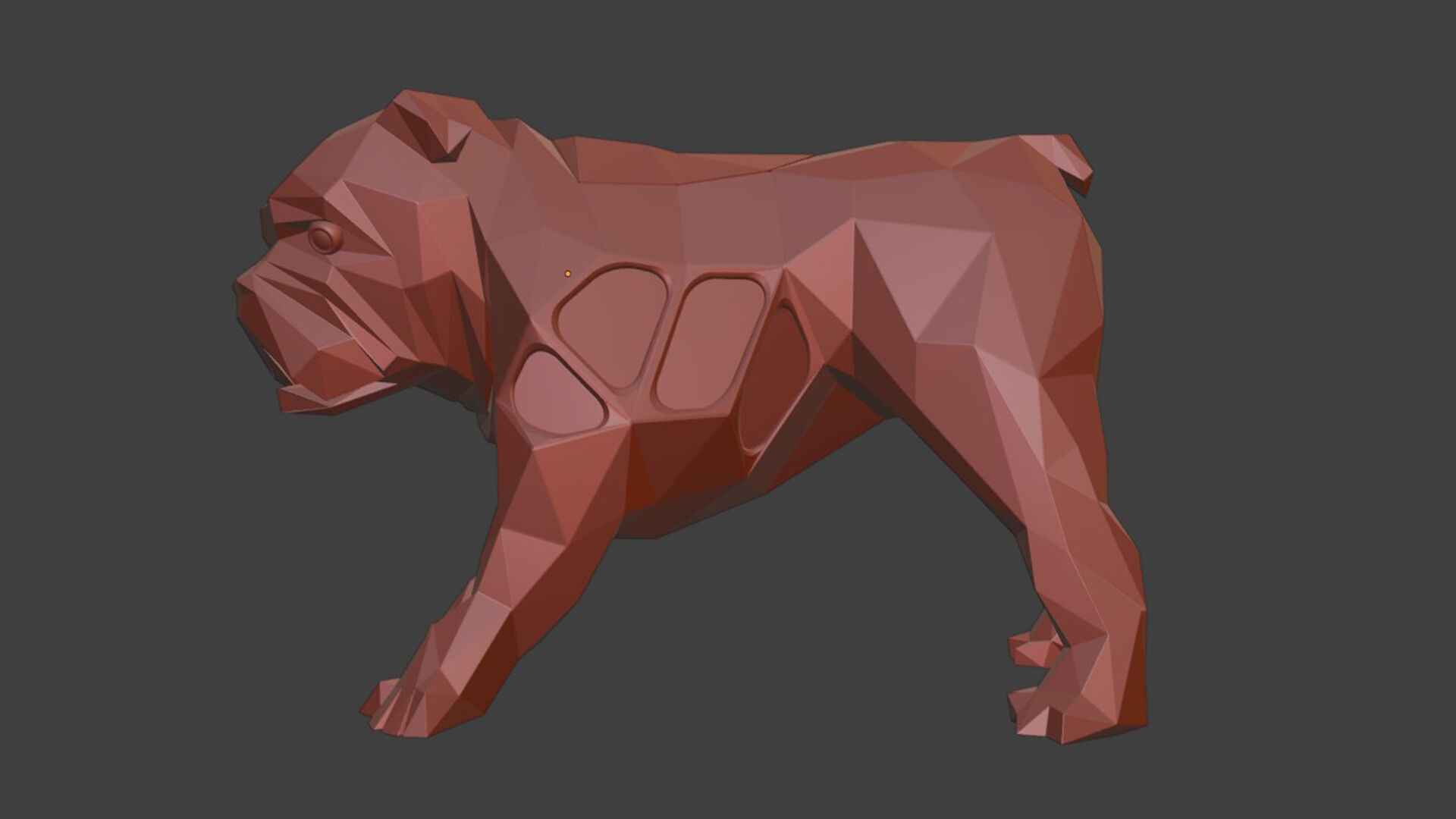 Polygon Old Bulldog 3D print model_8