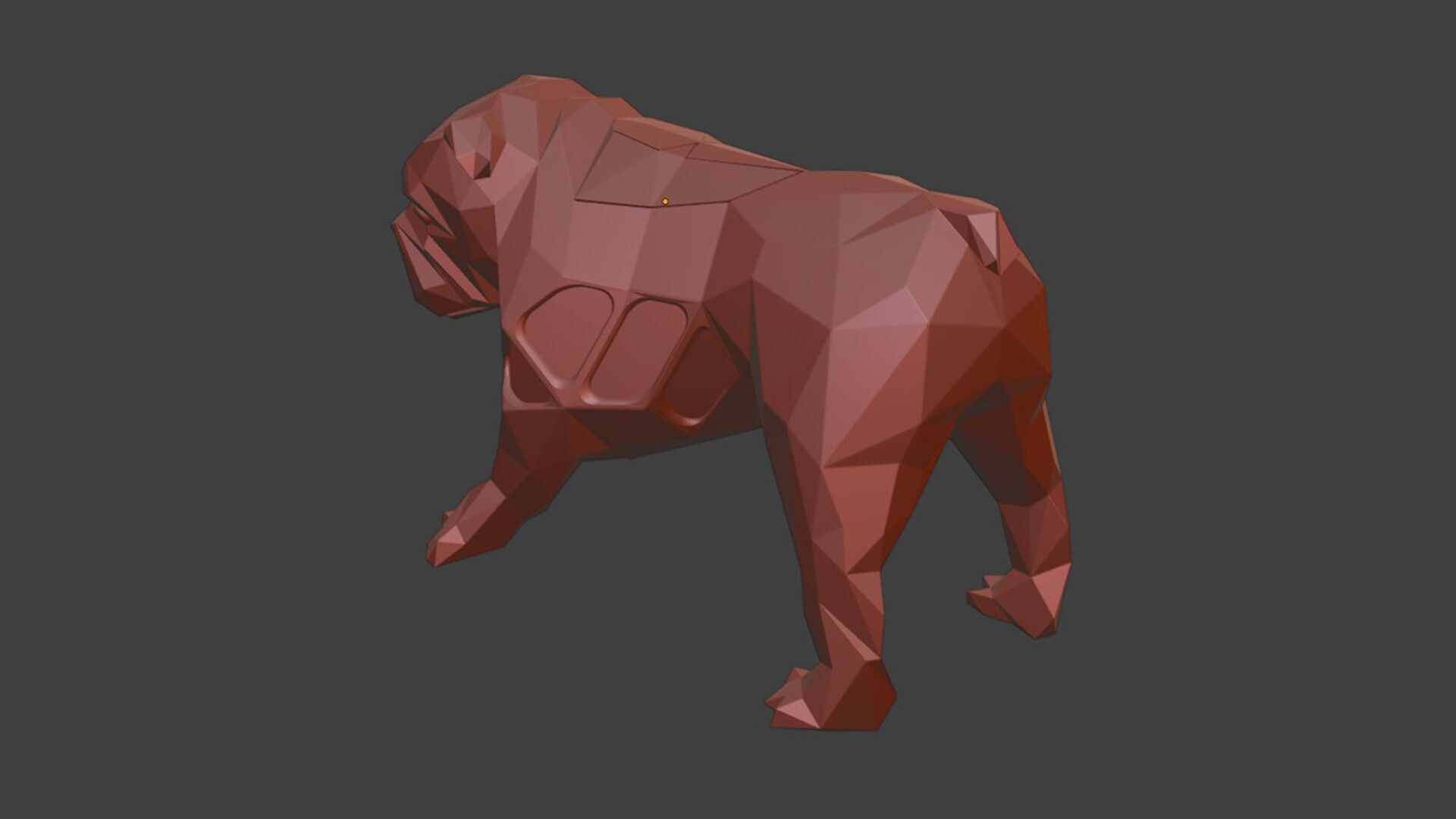 Polygon Old Bulldog 3D print model_9