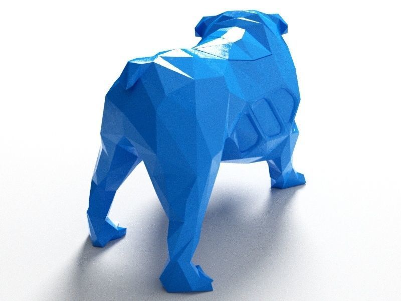 Polygon Old Bulldog 3D print model_3