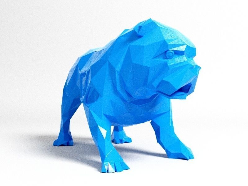 Polygon Old Bulldog 3D print model_5
