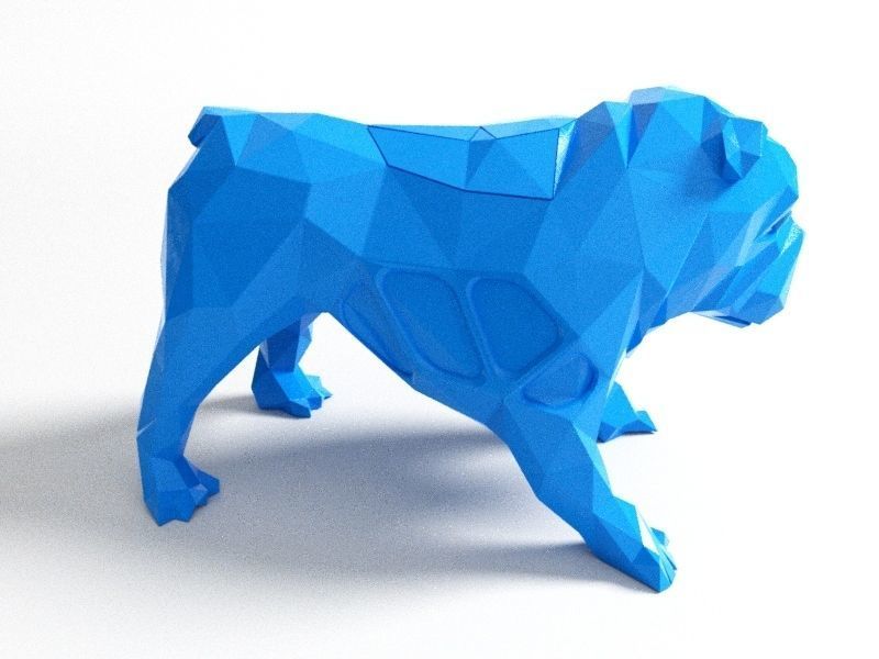Polygon Old Bulldog 3D print model_4