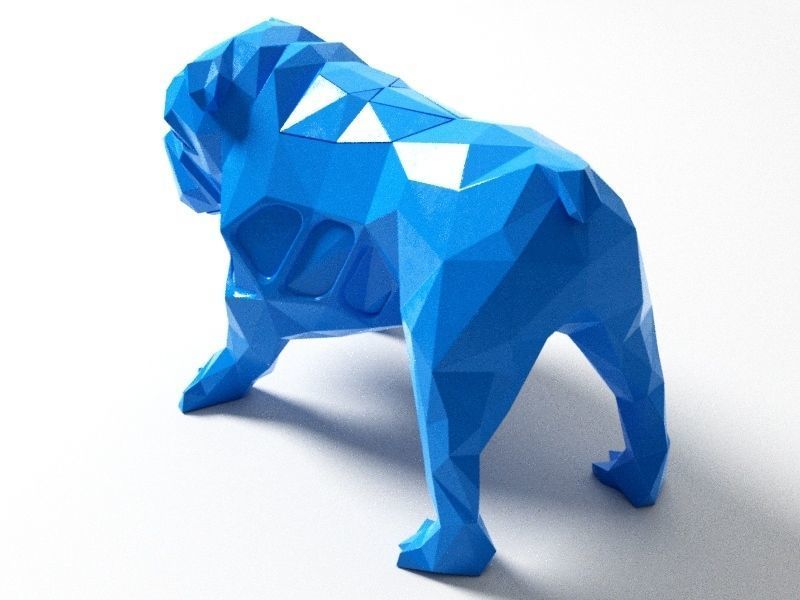 Polygon Old Bulldog 3D print model_2