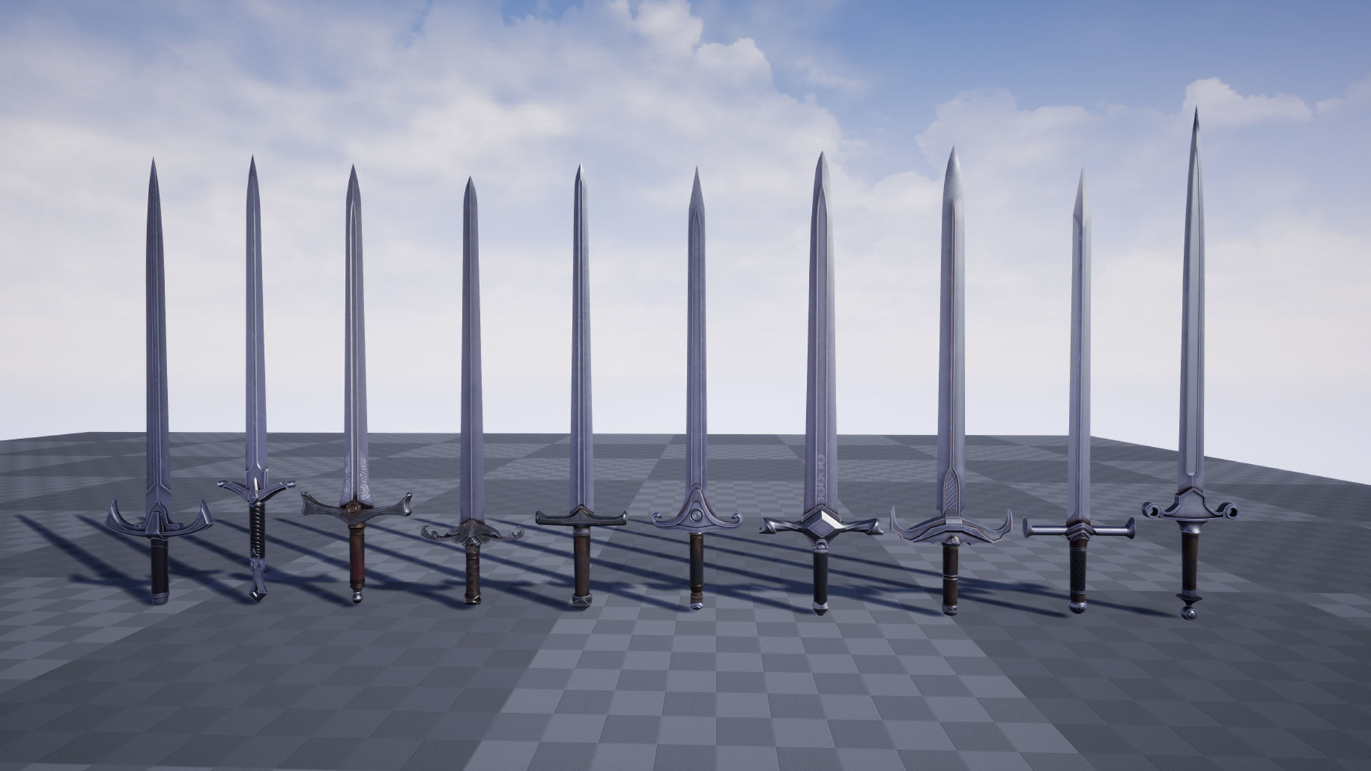 Medieval Swords Low-poly 3D model_5