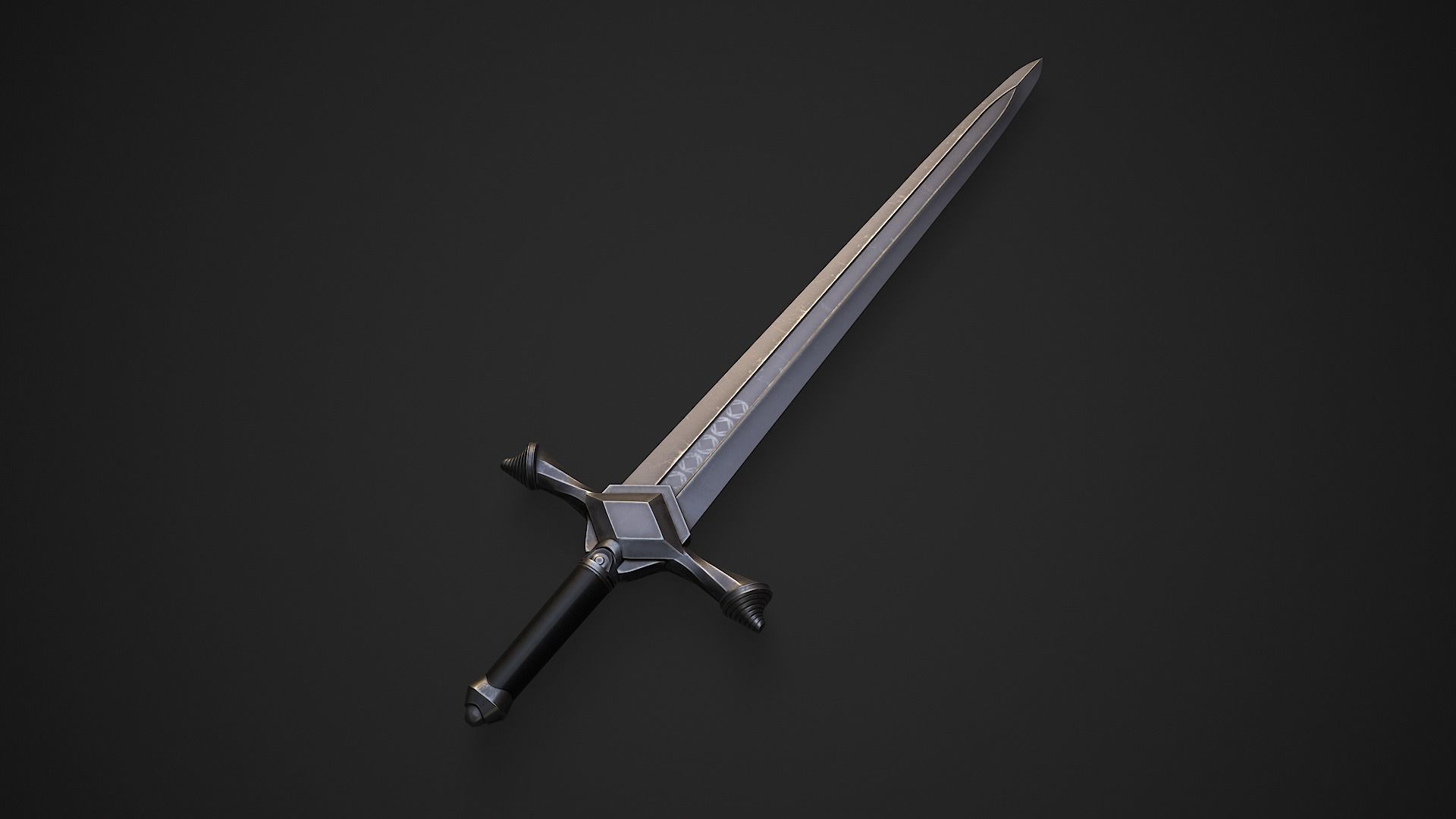 Medieval Swords Low-poly 3D model_35