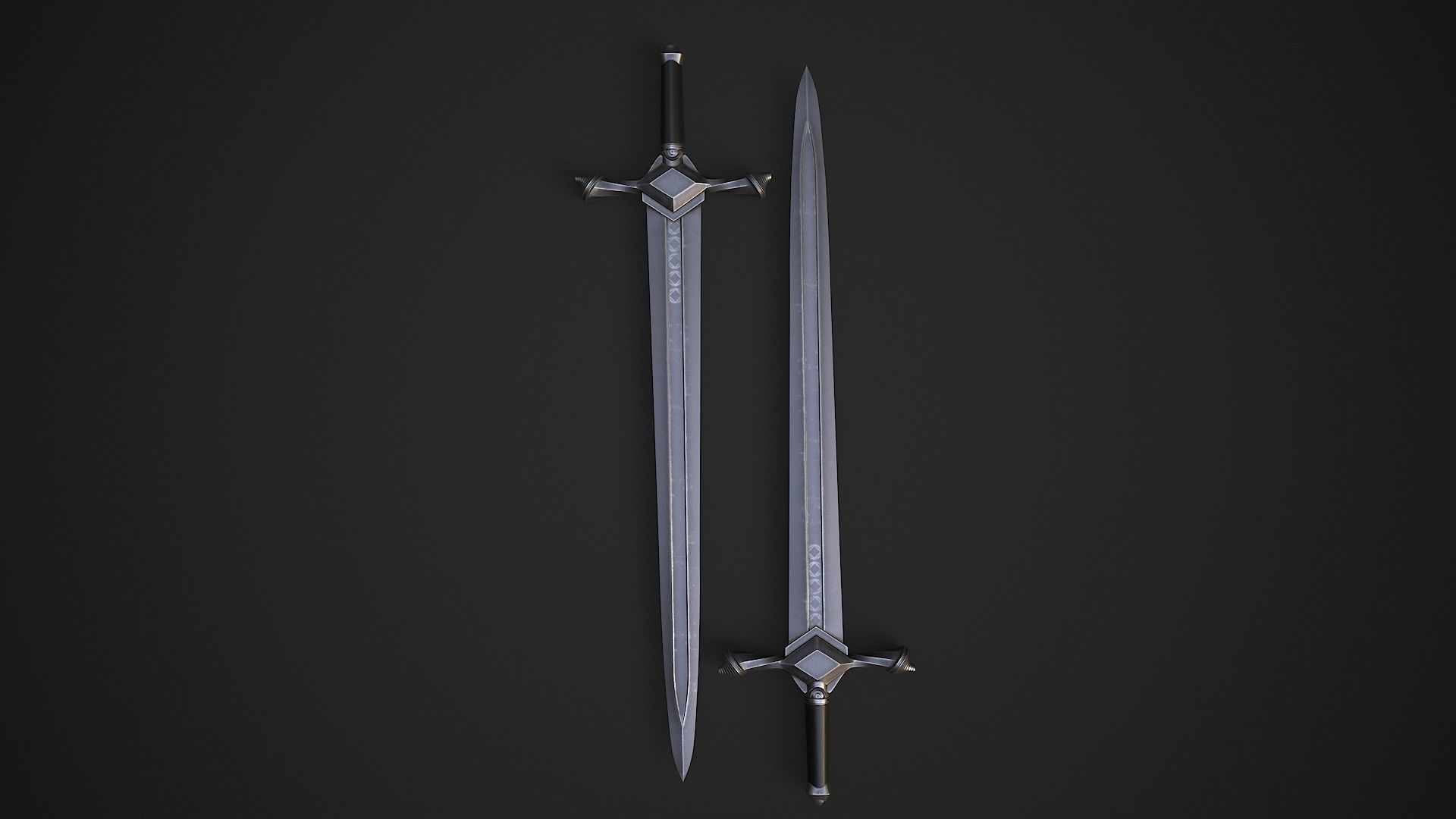Medieval Swords Low-poly 3D model_36