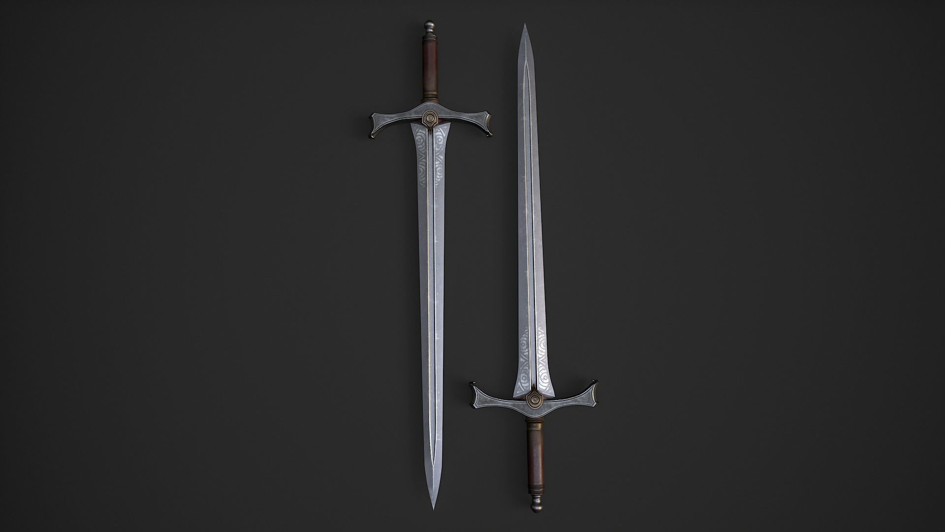 Medieval Swords Low-poly 3D model_24