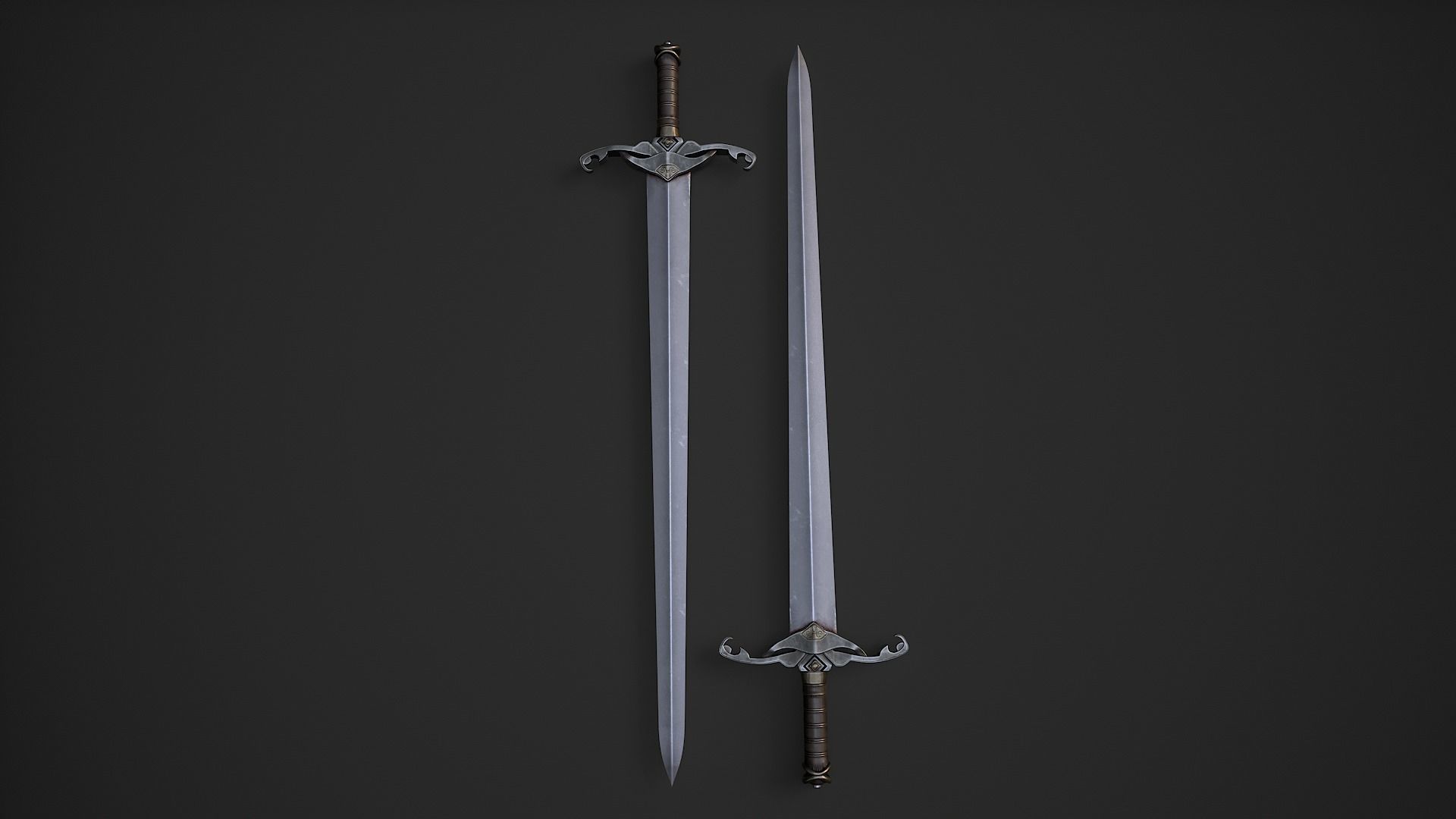 Medieval Swords Low-poly 3D model_17