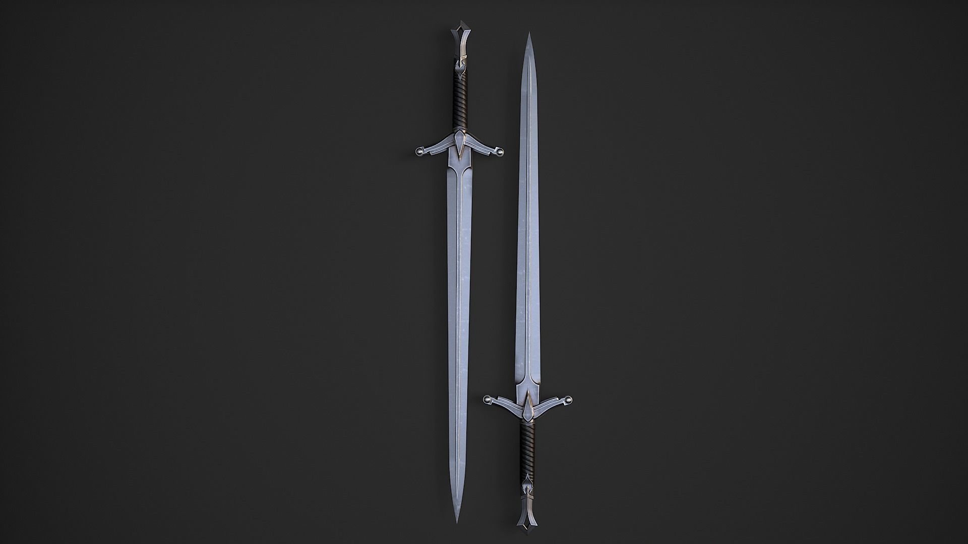 Medieval Swords Low-poly 3D model_31