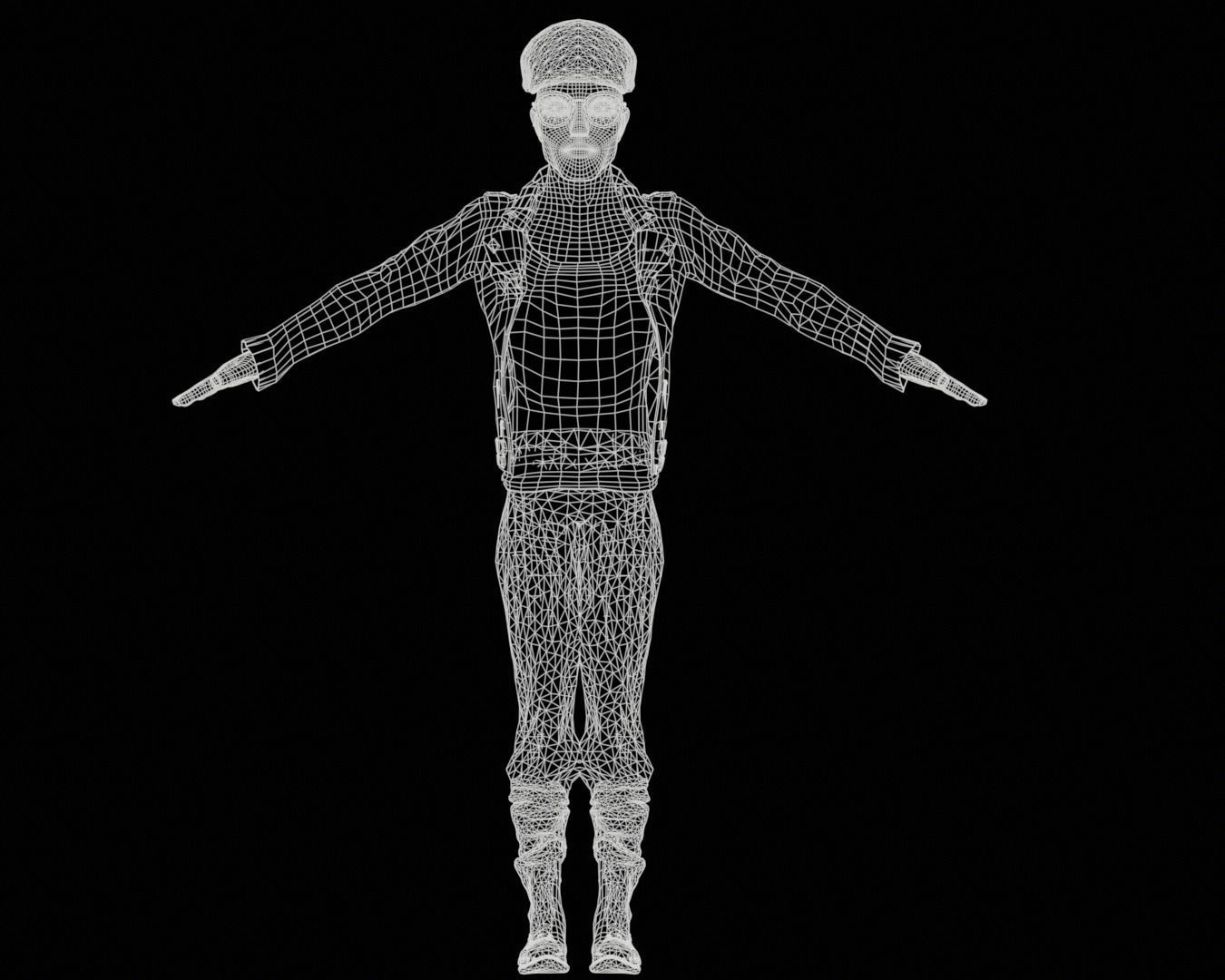 cartoon rigged  man Low-poly 3D model_9