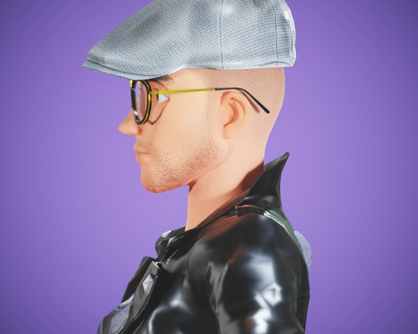 cartoon rigged  man Low-poly 3D model_4